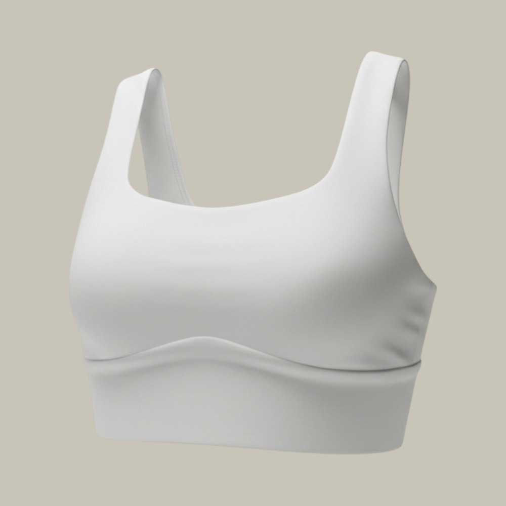 Gymshark Minimal Sports Bra White Square Neck Athletic Crop Top B4A9L Small